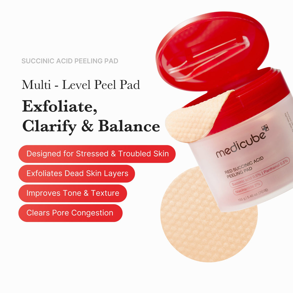 Red Succinic Acid Panthenol Pads - Care belongs on your calendar.