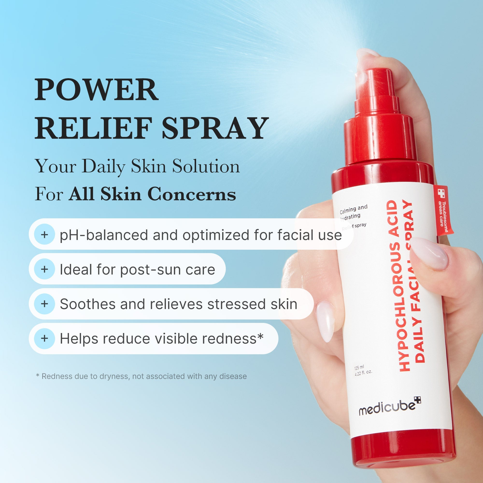 Hypochlorous Acid Power Soothing Spray - Good things begin with care.