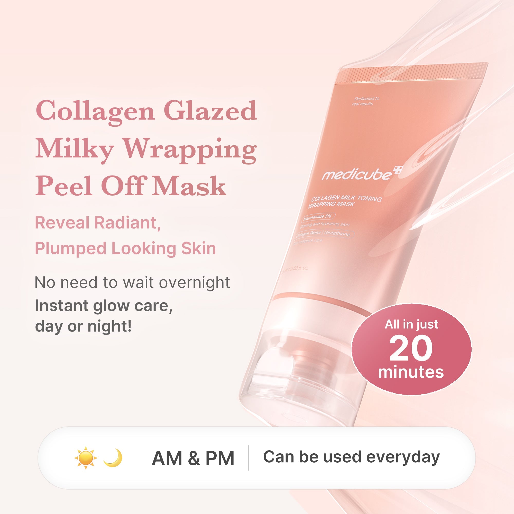 Collagen Milky Glow Daytime Wrapping Mask - Make room for good choices.