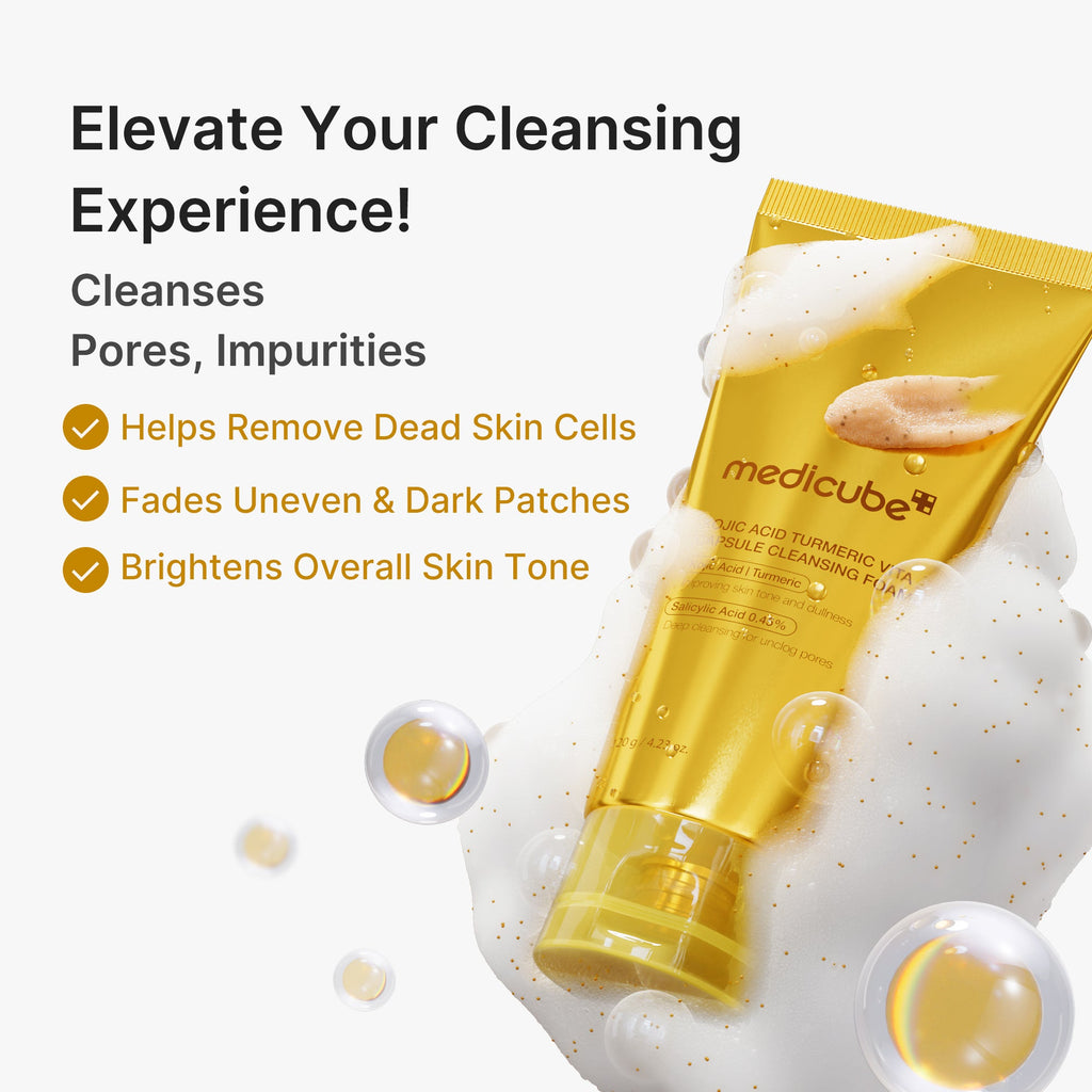 Kojic Acid Turmeric Vita Capsule Foam Cleanser - K-beauty meets your routine.