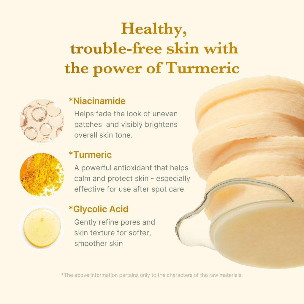 Kojic Acid Turmeric Toner Pad - Take five for yourself.