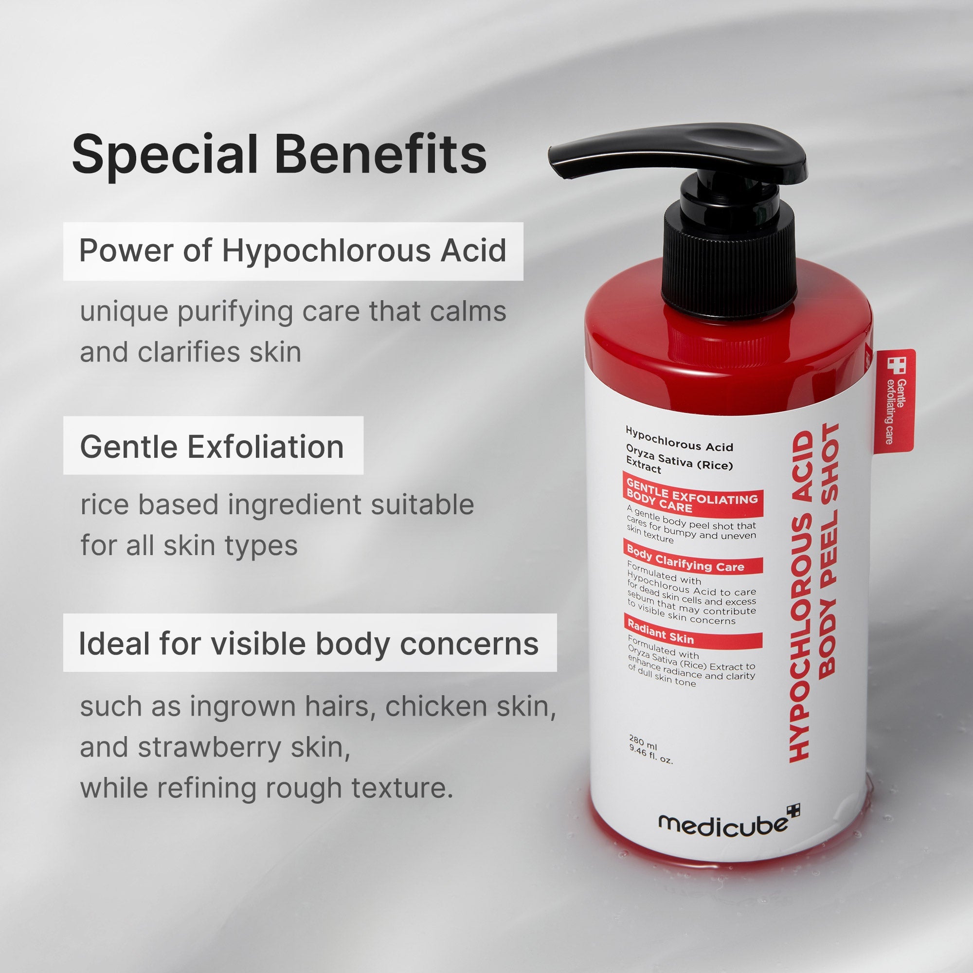 Hypochlorous Acid Rice Body Peel Shot - Follow your glow curiosity.