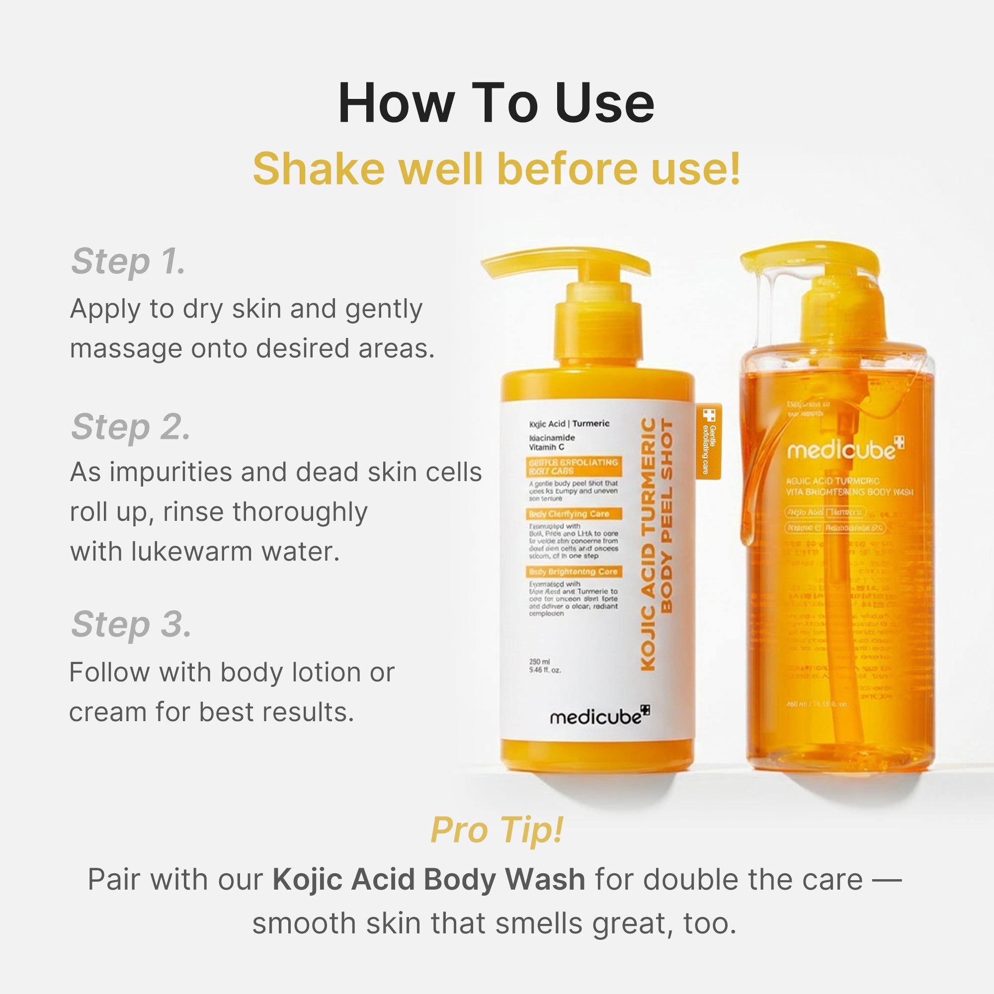 Kojic Acid Turmeric Body Peel Shot - Leave room for self-care.