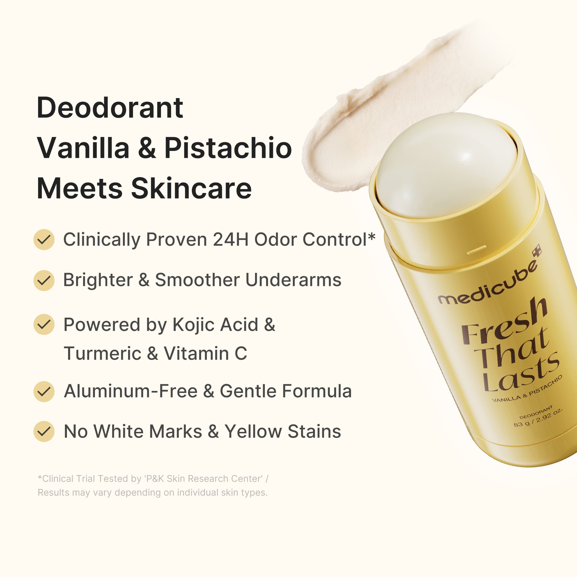 Kojic Acid Brightening Deodorant (Vanilla & Pistachio) - Care for your quiet Sunday.