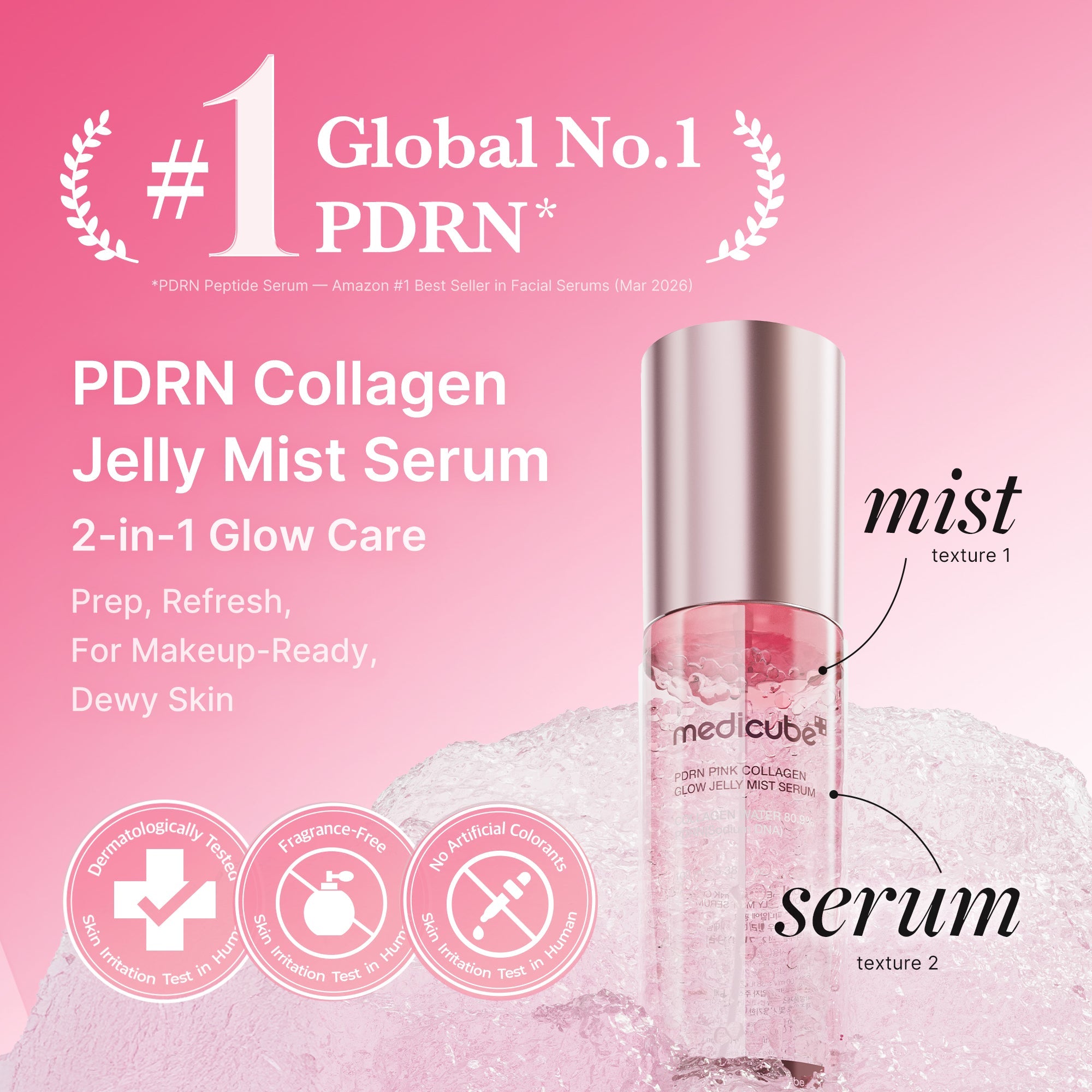 PDRN Pink Collagen Glow Jelly Mist Serum - Slow moments still count.