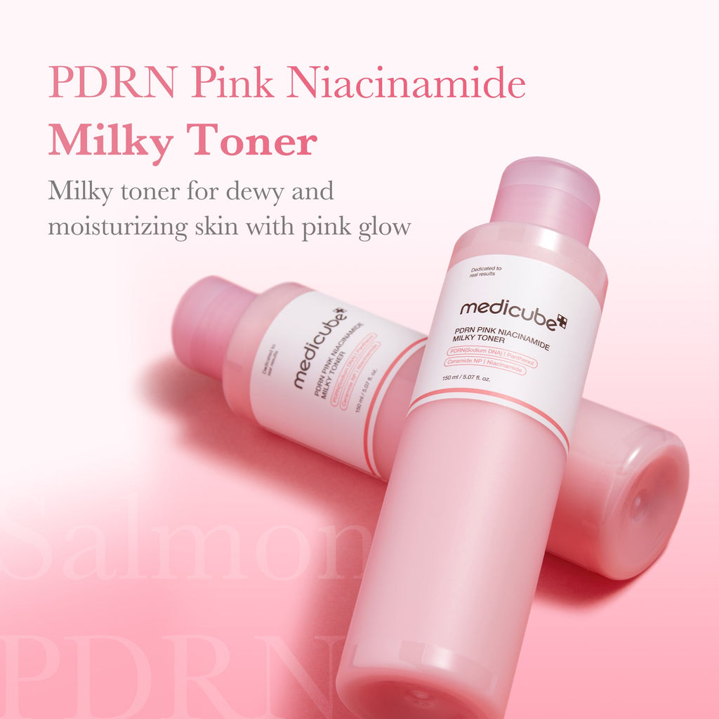 PDRN Pink Niacinamide Milky Toner - Medicube meets your curiosity.