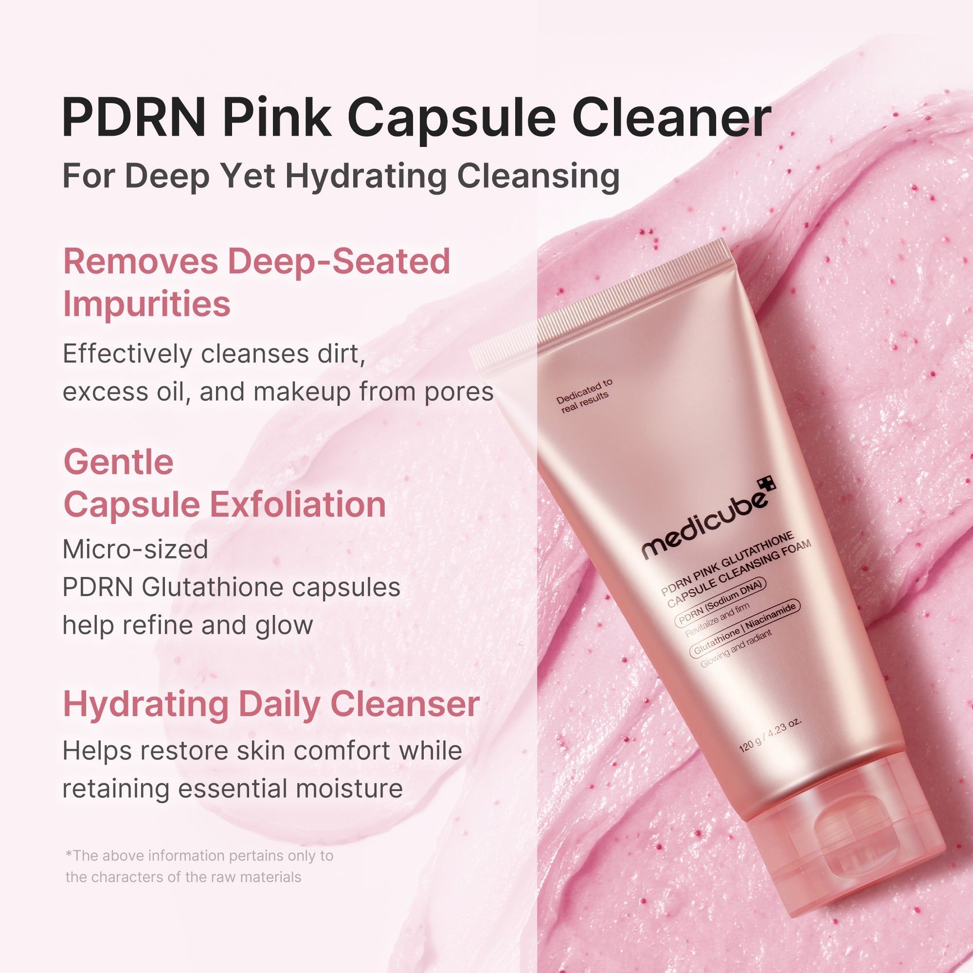PDRN Pink Glutathione Capsule Foam Cleanser - The first step is yours.