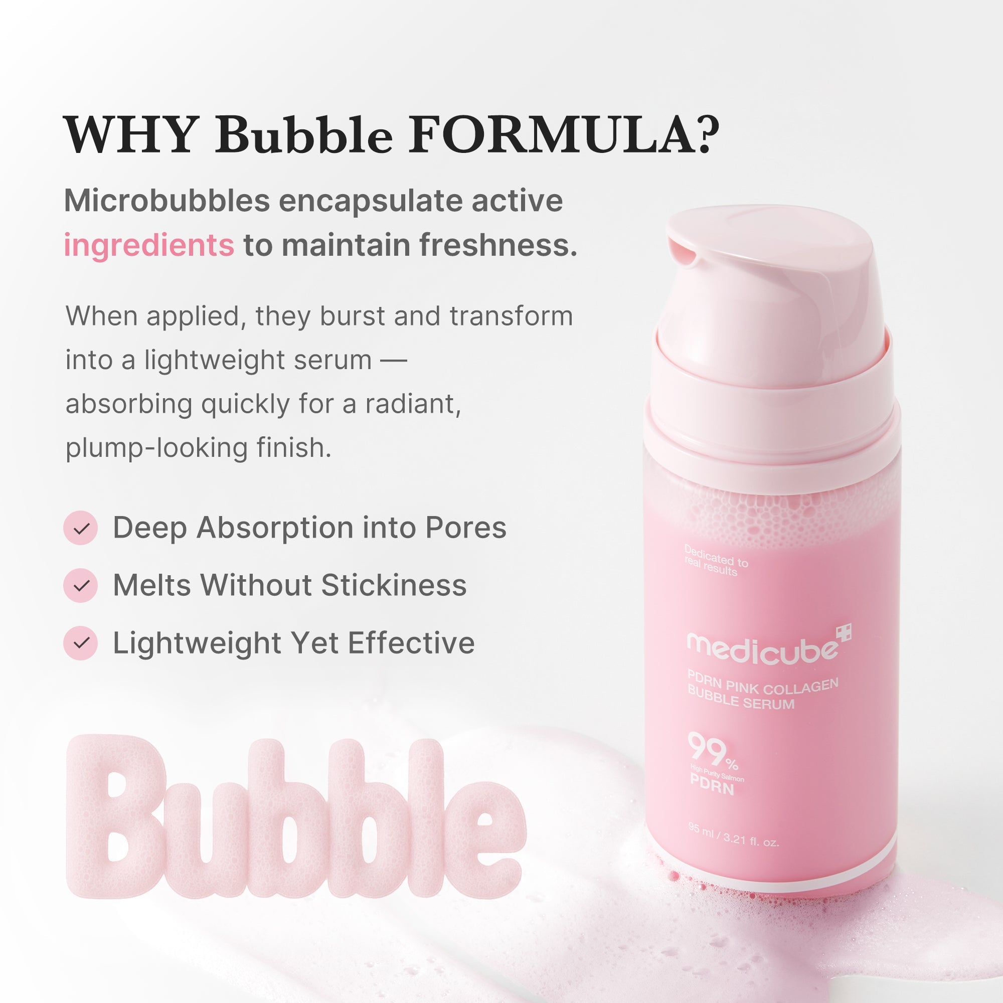 PDRN Pink Collagen Bubble Serum - Turn a pause into care.