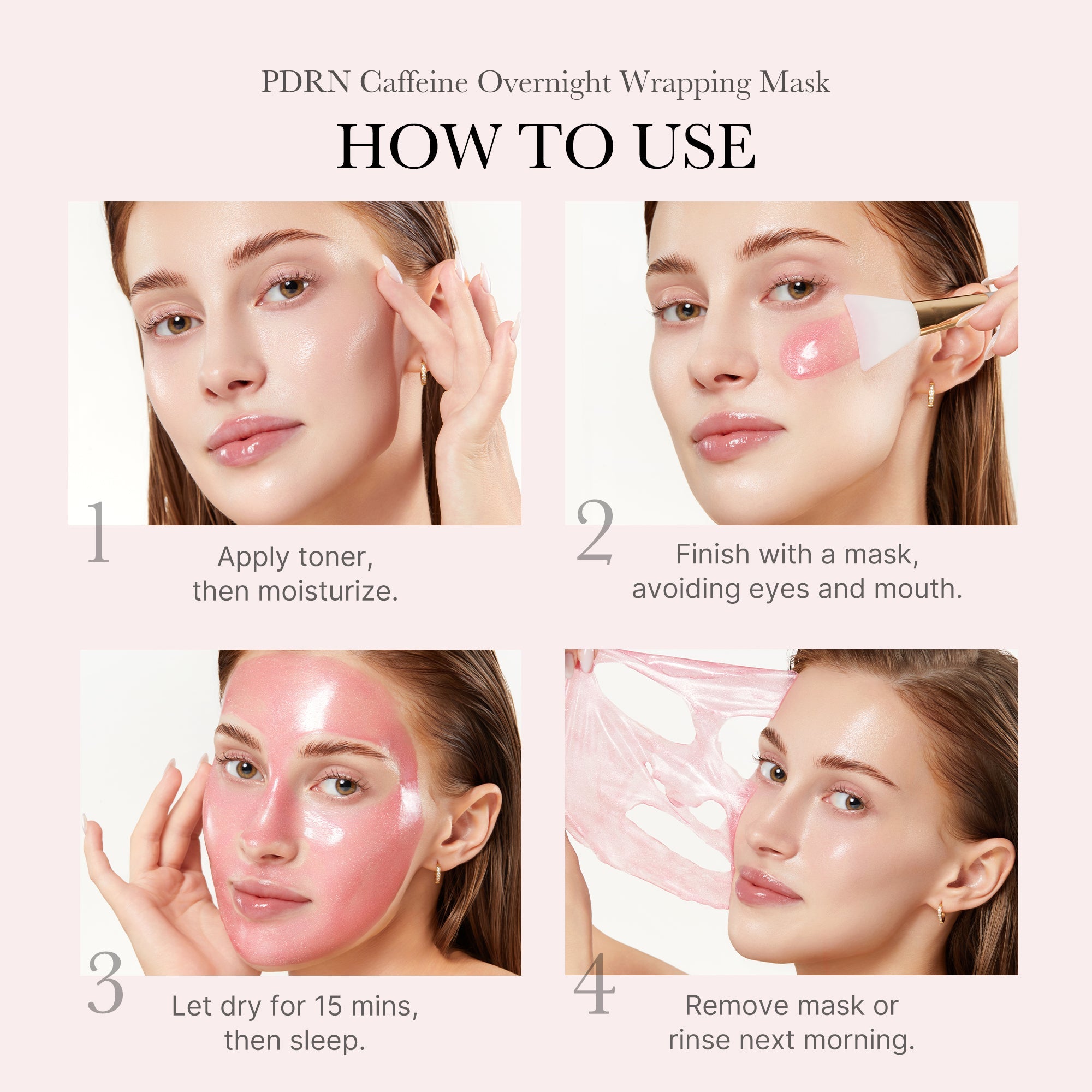 PDRN Pink Caffeine Overnight Wrapping Mask - Evenings deserve their moment.