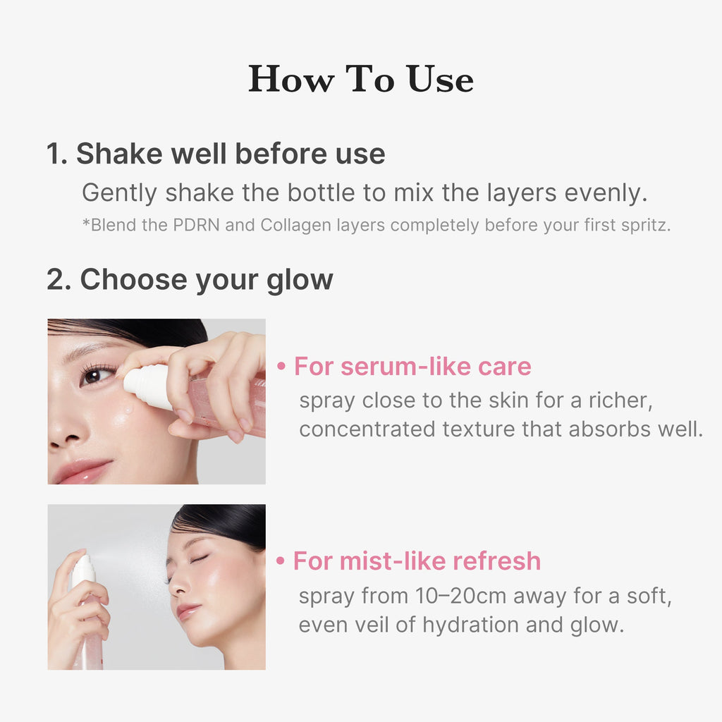 PDRN Pink Collagen Glow Jelly Mist Serum - Slow moments still count.